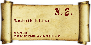 Machnik Elina névjegykártya